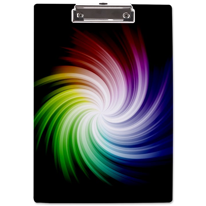 Rainbow Swirl Twirl A4 Acrylic Clipboard