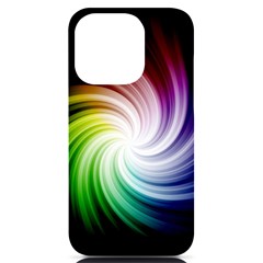 Rainbow Swirl Twirl Iphone 14 Pro Black Uv Print Case by Ravend