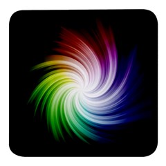 Rainbow Swirl Twirl Square Glass Fridge Magnet (4 Pack) by Ravend