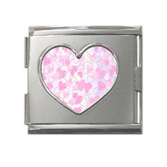 Valentine Background Hearts Bokeh Mega Link Heart Italian Charm (18mm) by Ravend