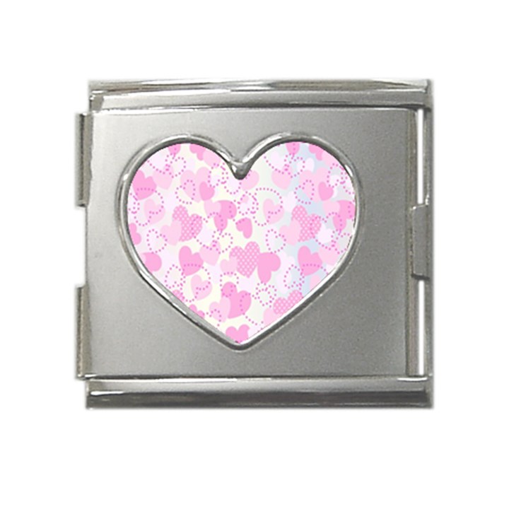 Valentine Background Hearts Bokeh Mega Link Heart Italian Charm (18mm)