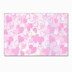 Valentine Background Hearts Bokeh Postcard 4 x 6  (pkg Of 10) by Ravend