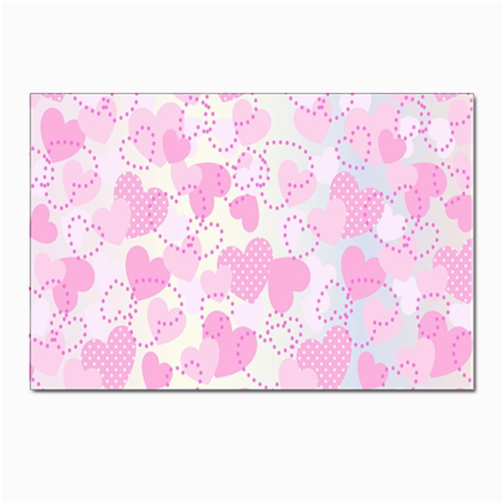 Valentine Background Hearts Bokeh Postcards 5  x 7  (Pkg of 10)