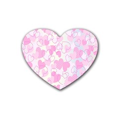 Valentine Background Hearts Bokeh Rubber Coaster (heart) by Ravend