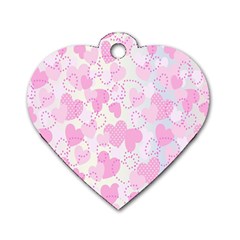 Valentine Background Hearts Bokeh Dog Tag Heart (Two Sides)