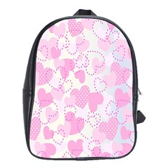 Valentine Background Hearts Bokeh School Bag (XL)