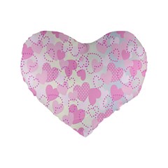 Valentine Background Hearts Bokeh Standard 16  Premium Heart Shape Cushions