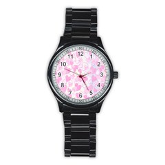 Valentine Background Hearts Bokeh Stainless Steel Round Watch by Ravend