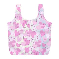 Valentine Background Hearts Bokeh Full Print Recycle Bag (L)