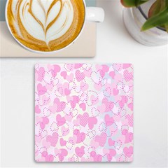 Valentine Background Hearts Bokeh Uv Print Square Tile Coaster  by Ravend