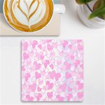 Valentine Background Hearts Bokeh UV Print Square Tile Coaster  Front