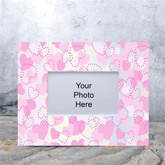 Valentine Background Hearts Bokeh White Tabletop Photo Frame 4 x6  by Ravend