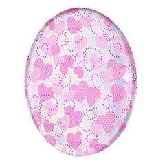 Valentine Background Hearts Bokeh Oval Glass Fridge Magnet (4 Pack) by Ravend