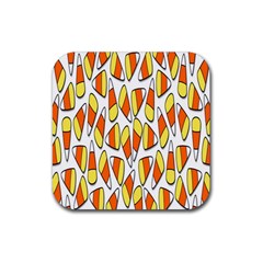 Candy Corn Halloween Candy Candies Rubber Coaster (square) by Ravend