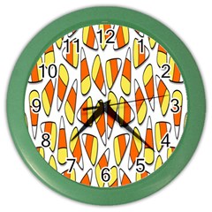 Candy Corn Halloween Candy Candies Color Wall Clock by Ravend