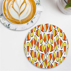 Candy Corn Halloween Candy Candies Uv Print Round Tile Coaster by Ravend