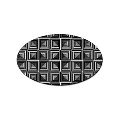 Pattern Op Art Black White Grey Sticker Oval (10 Pack) by Ravend