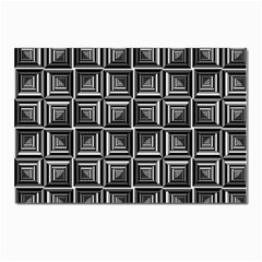 Pattern Op Art Black White Grey Postcard 4 x 6  (pkg Of 10) by Ravend