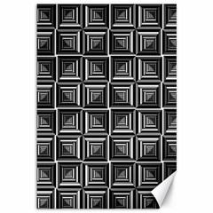 Pattern Op Art Black White Grey Canvas 12  X 18  by Ravend