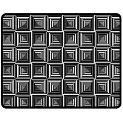 Pattern Op Art Black White Grey Fleece Blanket (medium) by Ravend