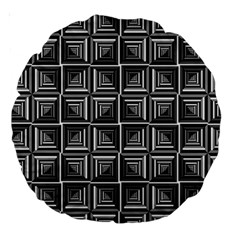 Pattern Op Art Black White Grey Large 18  Premium Round Cushions by Ravend