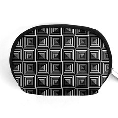 Pattern Op Art Black White Grey Accessory Pouch (medium) by Ravend