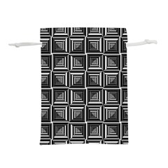 Pattern Op Art Black White Grey Lightweight Drawstring Pouch (m) by Ravend