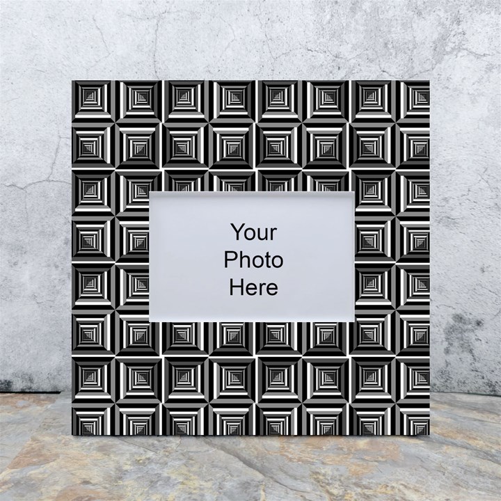 Pattern Op Art Black White Grey White Box Photo Frame 4  x 6 