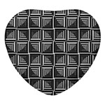 Pattern Op Art Black White Grey Heart Glass Fridge Magnet (4 pack) Front