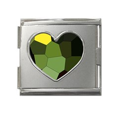 Mosaic Structure Background Tile Mega Link Heart Italian Charm (18mm) by Ravend