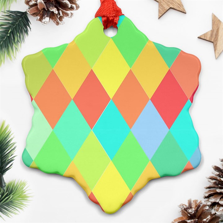 Low Poly Triangles Snowflake Ornament (Two Sides)