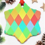 Low Poly Triangles Snowflake Ornament (Two Sides) Back