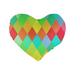 Low Poly Triangles Standard 16  Premium Heart Shape Cushions by Ravend