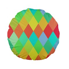 Low Poly Triangles Standard 15  Premium Flano Round Cushions by Ravend