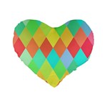 Low Poly Triangles Standard 16  Premium Flano Heart Shape Cushions Front