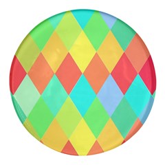 Low Poly Triangles Round Glass Fridge Magnet (4 Pack) by Ravend