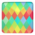 Low Poly Triangles Square Glass Fridge Magnet (4 pack) Front