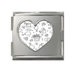 Set Chalk Out Scribble Collection Mega Link Heart Italian Charm (18mm) by Ravend