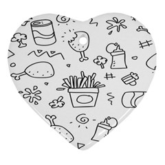 Set Chalk Out Scribble Collection Heart Ornament (two Sides) by Ravend