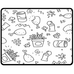 Set Chalk Out Scribble Collection Two Sides Fleece Blanket (medium) by Ravend