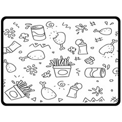 Set Chalk Out Scribble Collection Two Sides Fleece Blanket (large) by Ravend