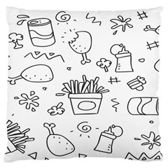 Set Chalk Out Scribble Collection Large Premium Plush Fleece Cushion Case (one Side) by Ravend