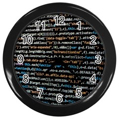 Close Up Code Coding Computer Wall Clock (black) by Amaryn4rt