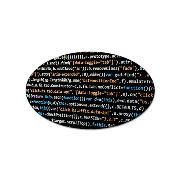 Close Up Code Coding Computer Sticker Oval (100 pack)