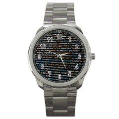 Close Up Code Coding Computer Sport Metal Watch by Amaryn4rt