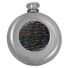 Close Up Code Coding Computer Round Hip Flask (5 Oz) by Amaryn4rt