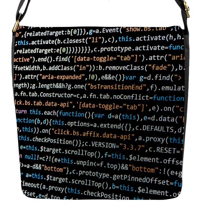 Close Up Code Coding Computer Flap Closure Messenger Bag (S)