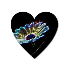 Flower Pattern Design Abstract Background Heart Magnet by Amaryn4rt