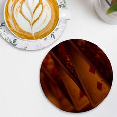 Card Game Mood The Tarot Uv Print Round Tile Coaster by Amaryn4rt