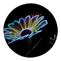 Flower Pattern Design Abstract Background Round Glass Fridge Magnet (4 Pack) by Amaryn4rt